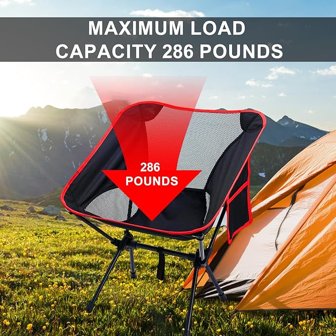 Backpacking Chair, Camping Chairs for Adults, Foldable Portable Chair for Outside Camp Sports Beach Travel Hiking